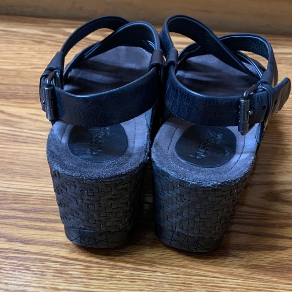 Bussola Black Wedge Sandals with Buckle - Picture 5 of 6